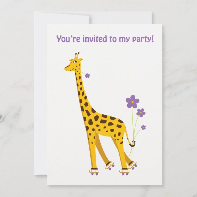 Funny Giraffe Rollerskating (Framsida)