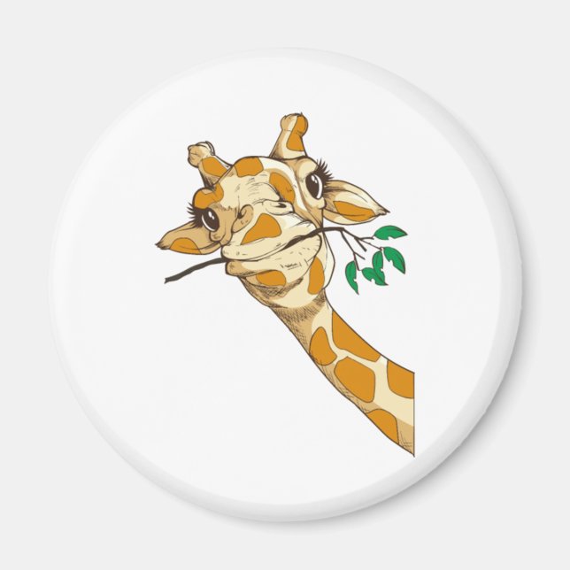 Funny Giraffe Safari Zoo Animal Kärlek Giraffes Magnet (Framsidan)