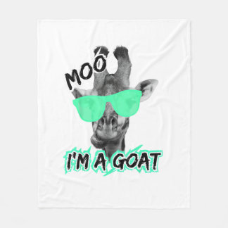 Funny Giraffe Shirt Moo Jag är en goat Cute Zoo An Fleecefilt