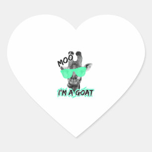 Funny Giraffe Shirt Moo Jag är en goat Cute Zoo An Hjärtformat Klistermärke