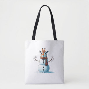 Funny Giraffe Snögubbe Scarf jul Womens Manar Tygkasse
