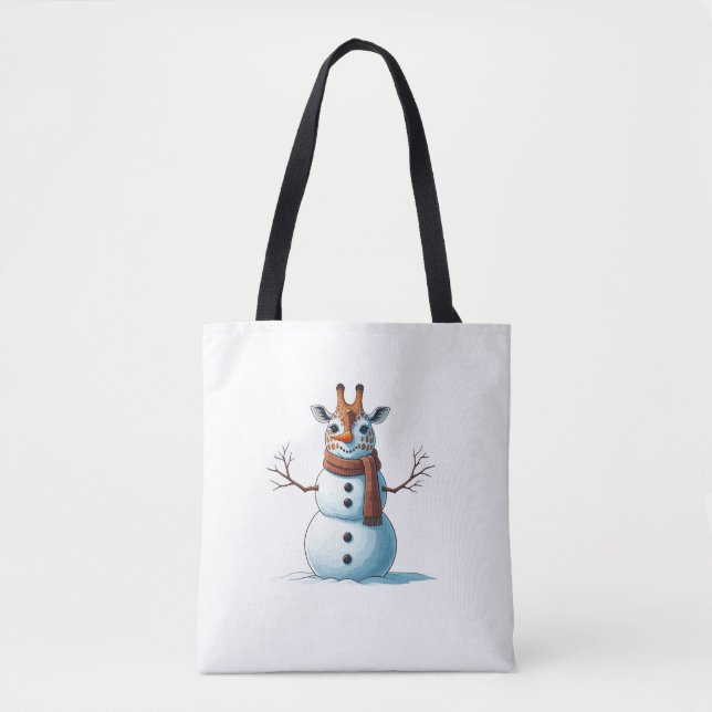 Funny Giraffe Snögubbe Scarf jul Womens Manar Tygkasse (Framsida)