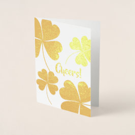 Funny Giraffe St.Patrick-Day Real Foil Cards Folierat Kort