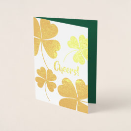 Funny Giraffe St.Patrick's Day Folierat Kort