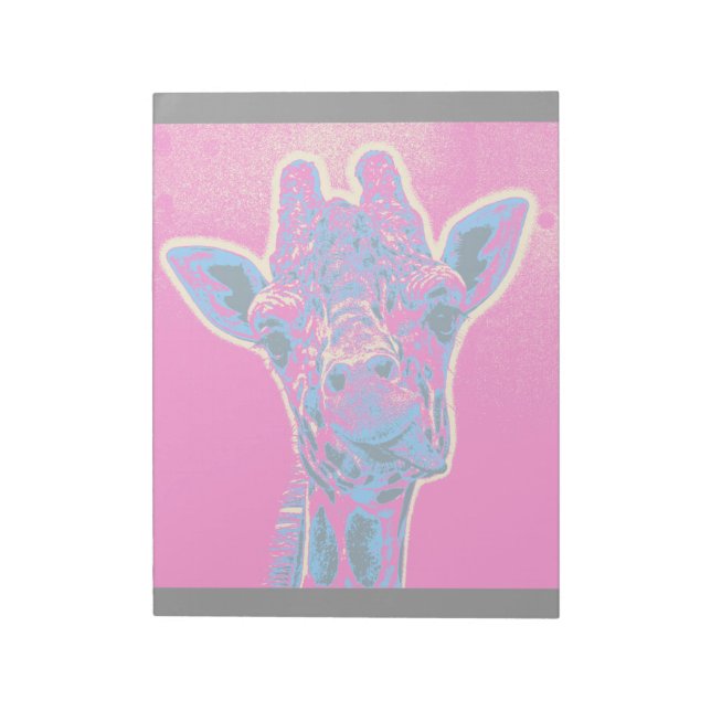 Funny Giraffe Sticking out Hans Tunga Anteckningsblock (Roterad)