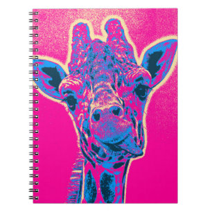 Funny Giraffe Sticking out Hans Tunga Anteckningsbok