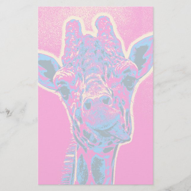 Funny Giraffe Sticking out Hans Tunga Brevpapper (Framsida)