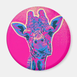 Funny Giraffe Sticking out Hans Tunga Magnet