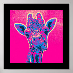 Funny Giraffe Sticking out Hans Tunga Poster