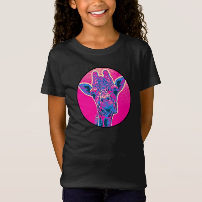 Funny Giraffe Sticking out Hans Tunga Tee Shirt (Framsida)