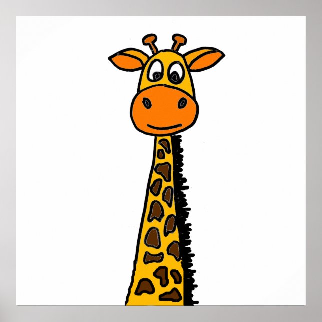 Funny Giraffe Tecknad Poster (Framsidan)