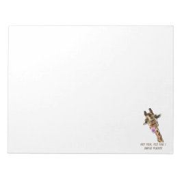 Funny Giraffe Tunga Out and Playful Wink - Smile Anteckningsblock