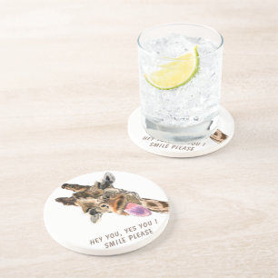 Funny Giraffe Tunga Out and Playful Wink - Smile Underlägg