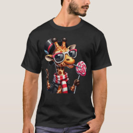 Funny Giraffe Wearing Sunglasses T Shirt