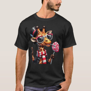 Funny Giraffe Wearing Sunglasses T Shirt