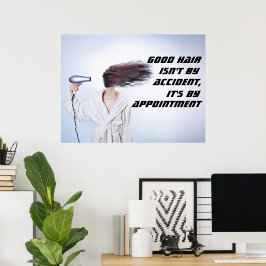 Funny Girl Blowdry her Hair Salon Poster