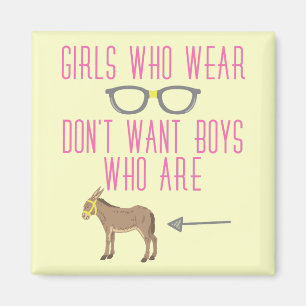 Funny Girl Glasses Nerd Humor Magnet