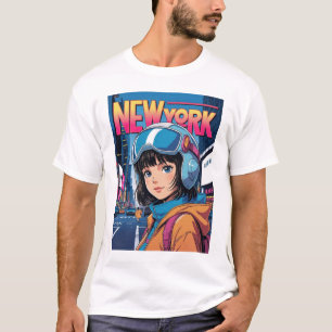 Funny Girl Vintage Post Card New York USA T Shirt