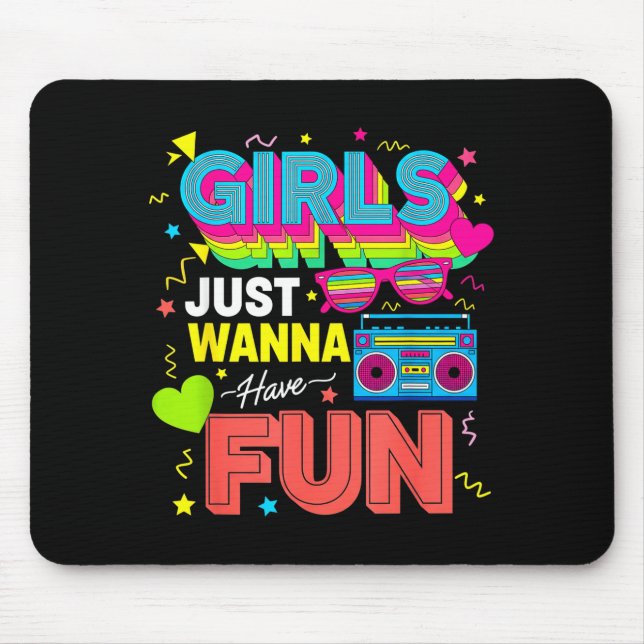 Funny Girls Just W Have Fun Awesome 70's 80's 90's Musmatta (Framsidan)