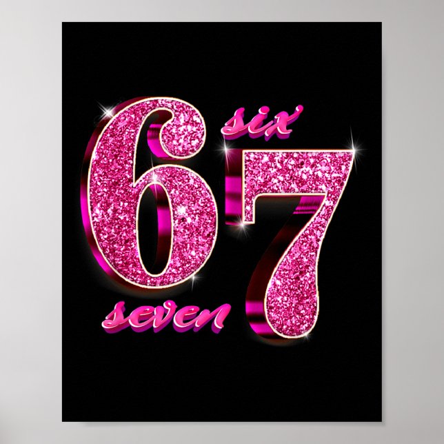 Funny Girls Nk Coquette 67 Six Seven Meme Brainrot Poster (Framsidan)