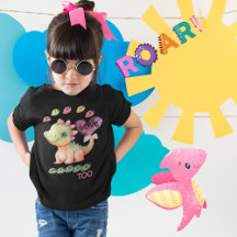 Funny Girly Dinosaurs Girls Kärlek Dinos too Shirt