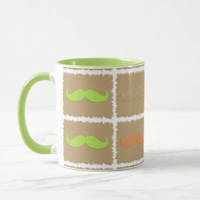 Funny Girly Mustache 2 Mugg (Vänster)