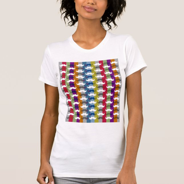 Funny Girly Mustacher 4 T-shirt (Framsida)