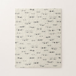 Funny Girly Ögon Teckning Pussel