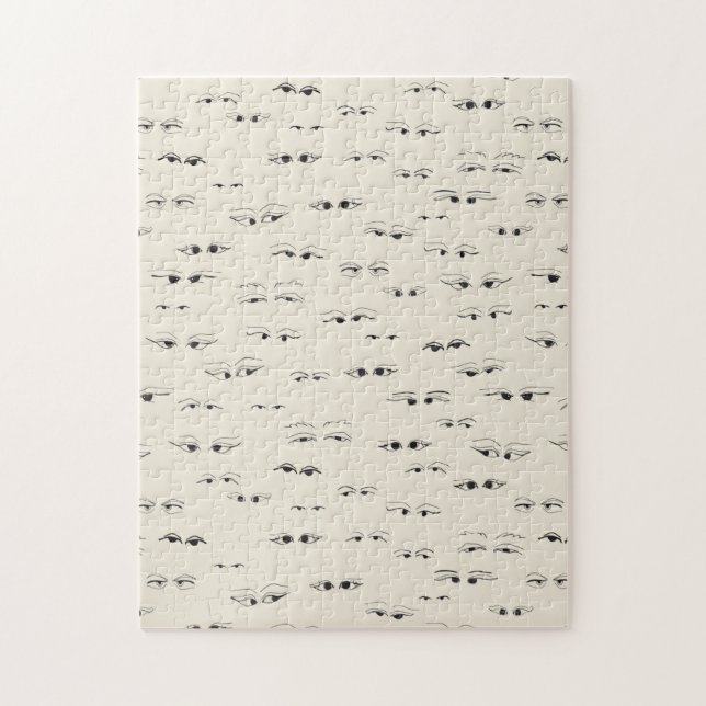 Funny Girly Ögon Teckning Pussel (Vertikal)