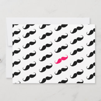 Funny Girly Rosa och svart Mustache Mönster