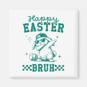 Funny Glad påsk Bruh Bunny Dabbing Cute Påsk Magnet