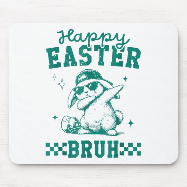Funny Glad påsk Bruh Bunny Dabbing Cute Påsk Musmatta (Framsidan)