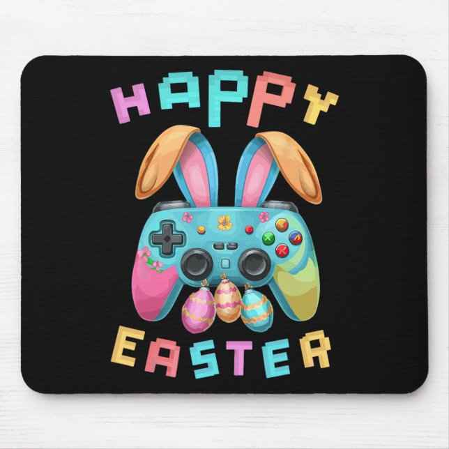 Funny Glad påsk Bunny Gaming Controller Gamer B Musmatta (Framsidan)