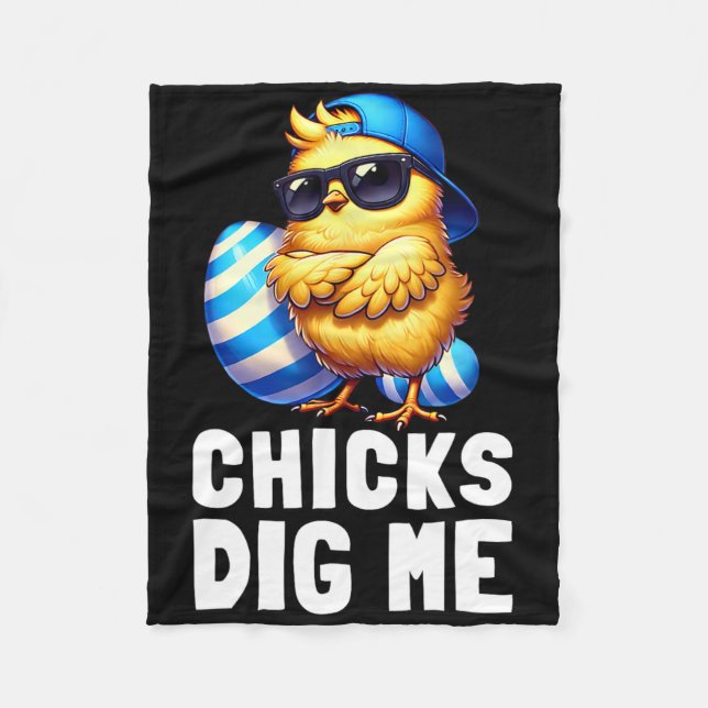 Funny Glad påsk Dag-Chickar Gräver mig Påsk Toddle Fleecefilt (Framsidan)