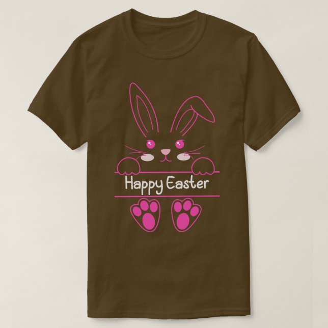 Funny Glad påsk Day Bunny Rabbit Ansikte Påsk Da T Shirt (Design framsida)