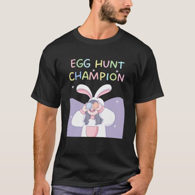 Funny Glad påsk Egg Hunt Cute Bunny Öron Sister T Shirt (Framsida)