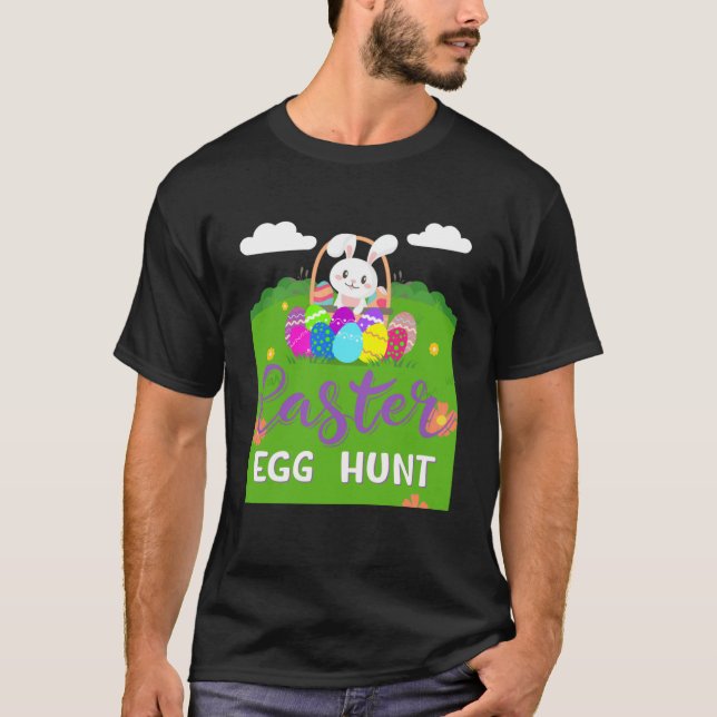 Funny Glad påsk Egg Hunt Cute Bunny Öron Sister T Shirt (Framsida)