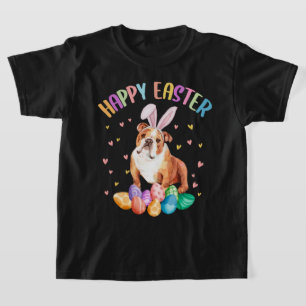 Funny Glad påsk English Bulldog Bunny Djurälskare T Shirt
