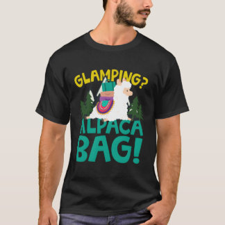 Funny Glamping Alpaca T Shirt