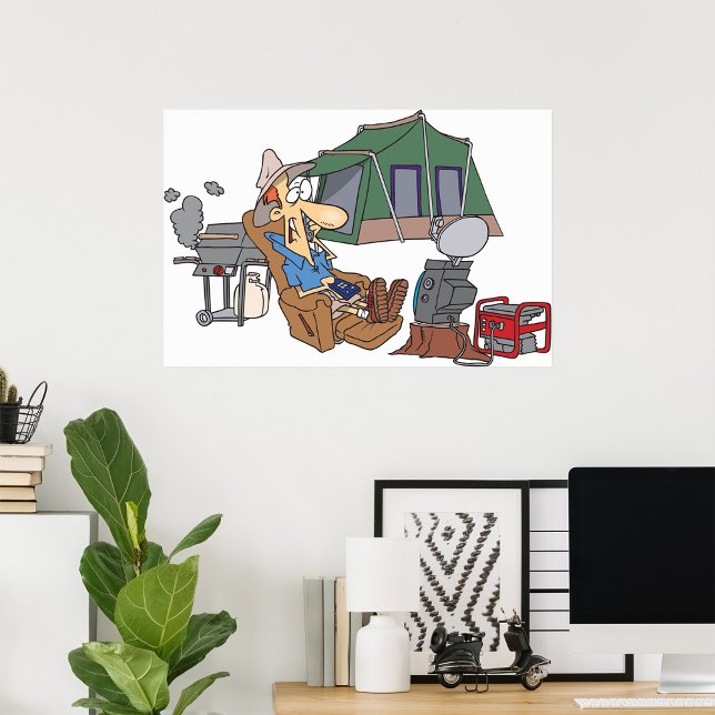 Funny Glamping Tecknad Luxury Camping Poster (Skapare uppladdad)
