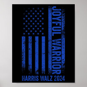 Funny Glatt Warrior Harris Waltz 2024 USA flagga Poster