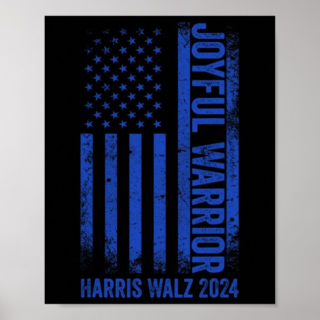 Funny Glatt Warrior Harris Waltz 2024 USA flagga Poster (Framsidan)
