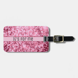 Funny glitter ro guld bagagebricka