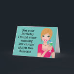 Funny Gluten Free Birthday Card Kort<br><div class="desc">Om du äter en glutenfri diet vet du att en del av maten inte är särskilt välsmakande och att en hel del av den är mycket kalorifri. Det här födelsedagskortet stoppar roligten över huvud taget. Den kan också anpassas för andra livsmedelsallergier och intolerans. På födelsedagen hittade jag några fantastisk lågkalorifria...</div>