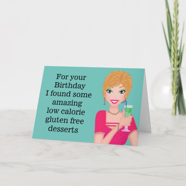 Funny Gluten Free Birthday Card Kort (Framsida)