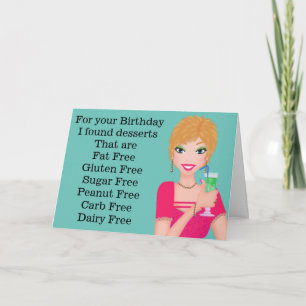 Funny Gluten Free Birthday Card Kort