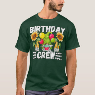 Funny Gnome Birthday Crew Gult Solros Birthda T Shirt