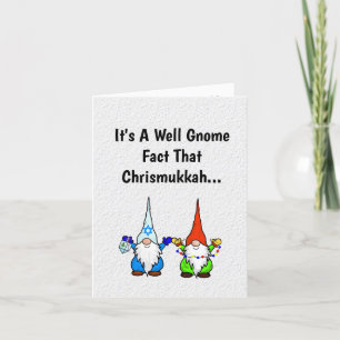 Funny Gnome Chrismukkah-hälsningskort Kort