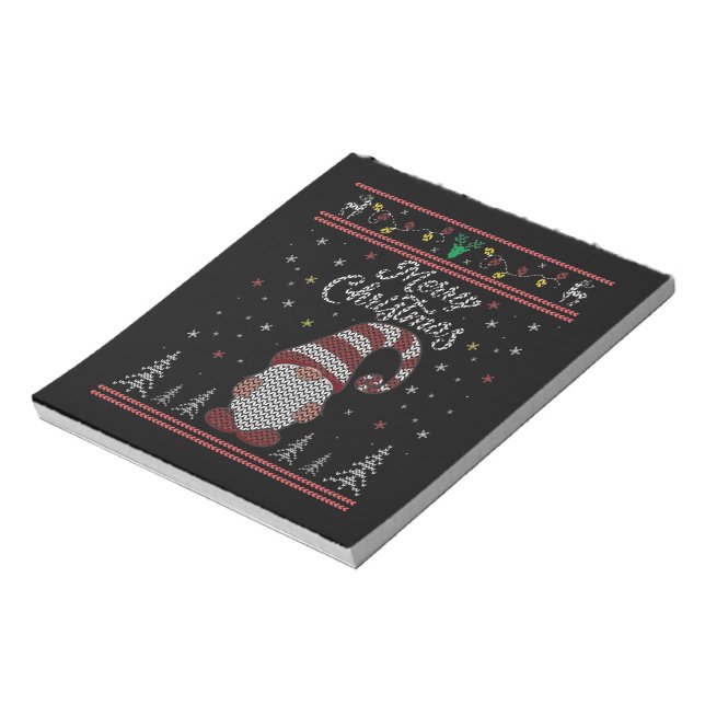 Funny Gnome God jul Anteckningsblock (Roterad)