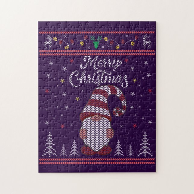 Funny Gnome God jul Pussel (Vertikal)